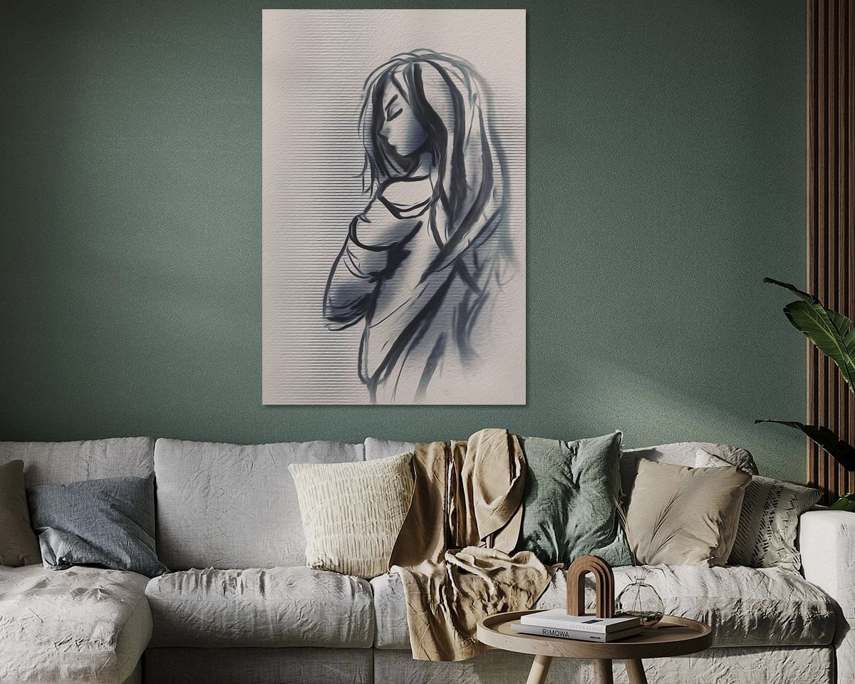 Voorbeeld van het werk in een kamer