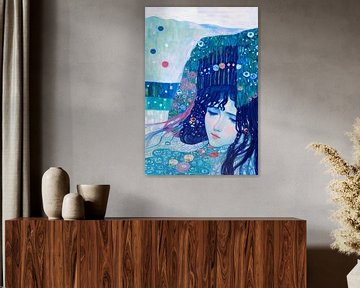 La jeune fille du lac bleu - inspirée par Klimt sur The Art Kroep