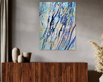 Golden Sea a Modern Nature Expressionist in Blue Gold II by FRESH Fine Art