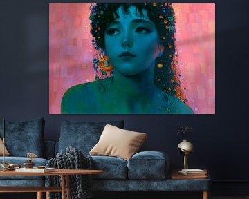 Azure Elegance in Rose Hues van The Art Kroep