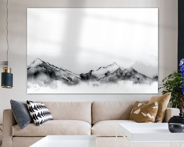 Grey Japanese Mountains by FRESH Fine Art