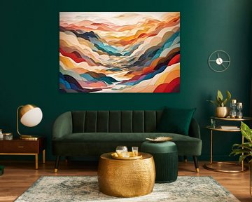 Paysage en couches : un voyage à travers la couleur et l'imagination