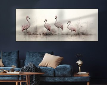 Flamingo's by ARTEO Paintings