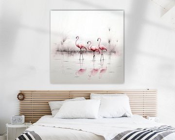 Flamingo | Flamingo's by ARTEO Paintings