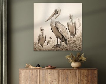 Pelican | Pelicans by ARTEO Paintings