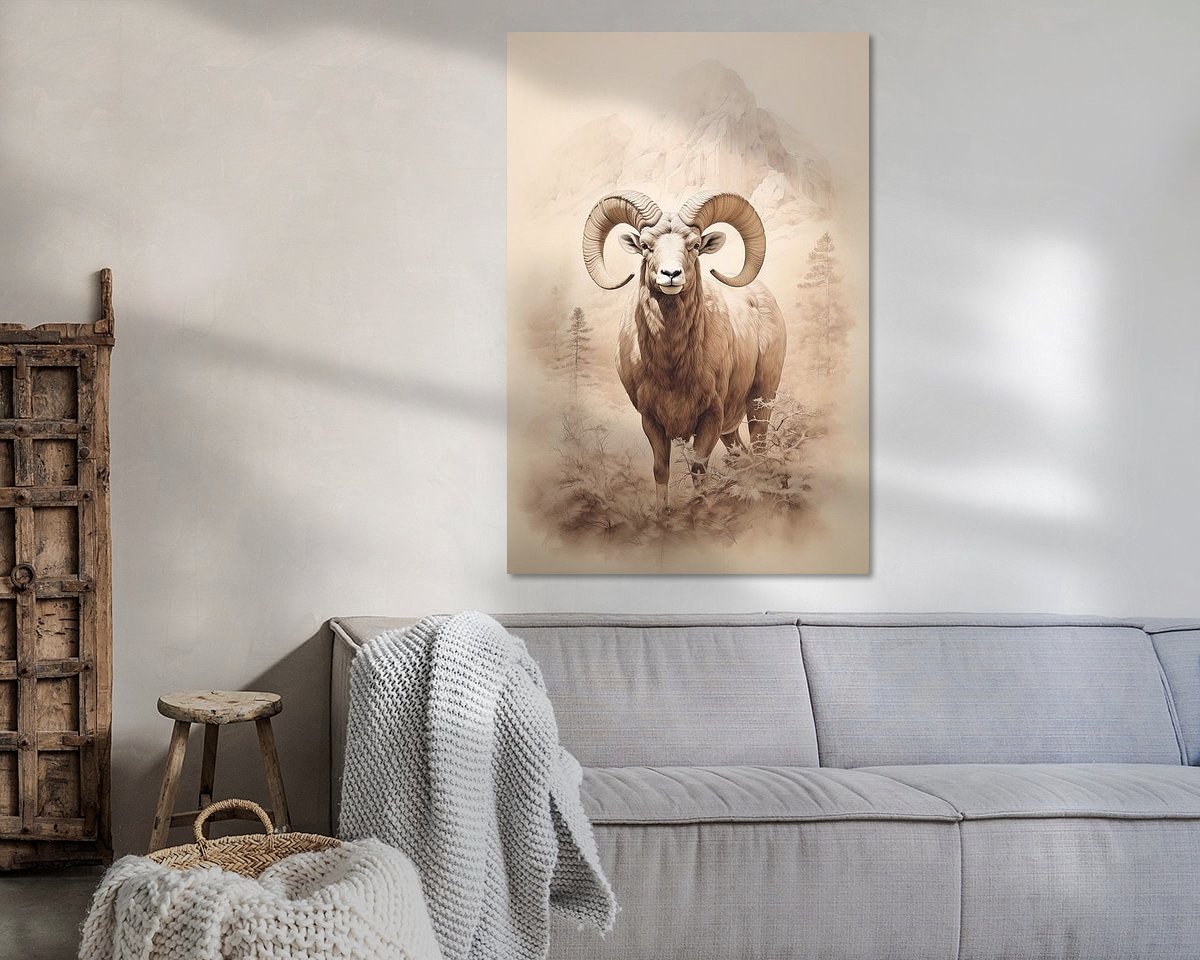 Voorbeeld van het werk in een kamer