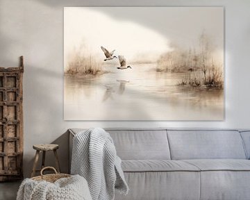 Oiseaux d'eau sur Tableaux ARTEO