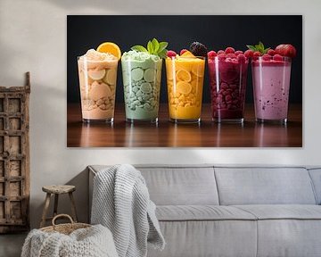 Smoothie-Getränke mit Früchten und Beeren von Animaflora PicsStock