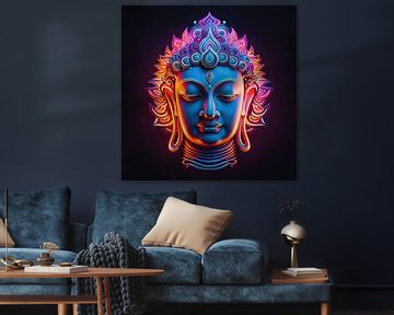 Buddha in Neonfarben