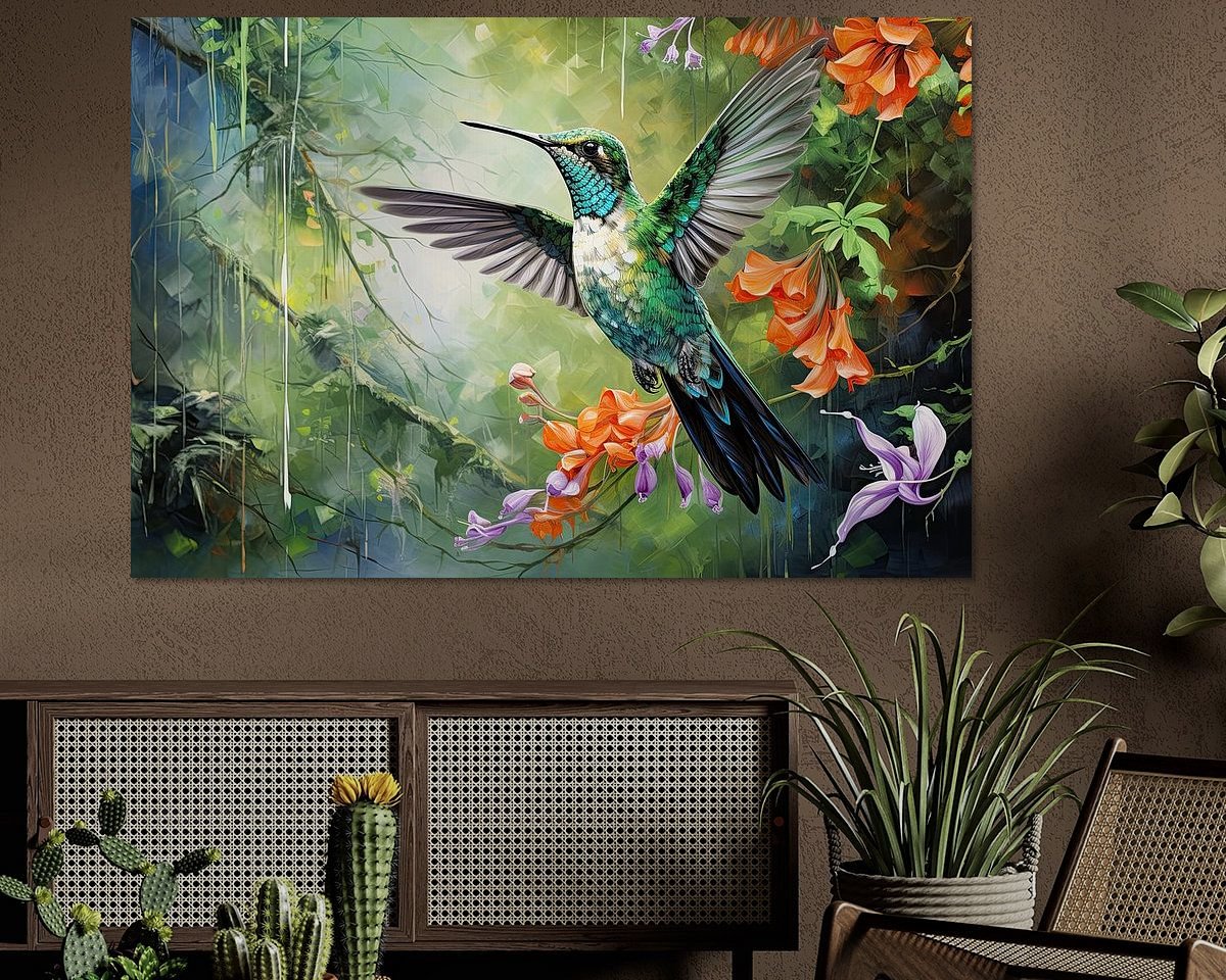 Voorbeeld van het werk in een kamer