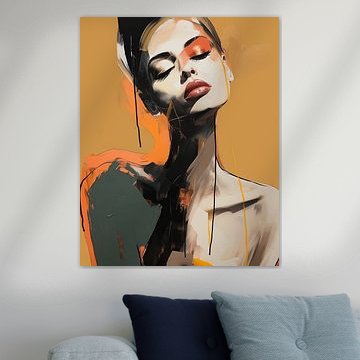 Modern en abstract geïllustreerd portret van Carla Van Iersel