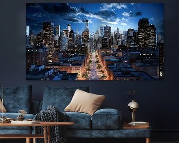 The city by night by Vlindertuin Art