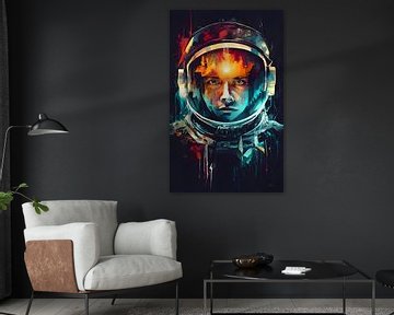 Astronaut schilderij kunst van Ayyen Khusna