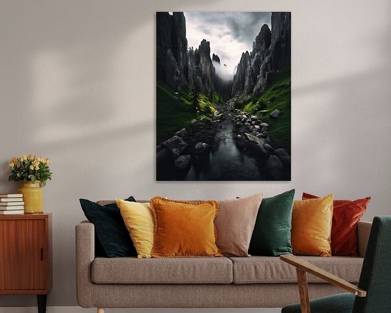 Voorbeeld van het werk in een kamer