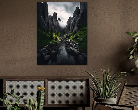 Voorbeeld van het werk in een kamer
