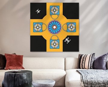 Anunnaki Cross Swatch Black Orange van Esther van de Beek