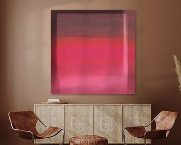 Lichtgevende kleurvlakken. Moderne abstracte kunst in neonkleuren. Rood, roze, bruin van Dina Dankers