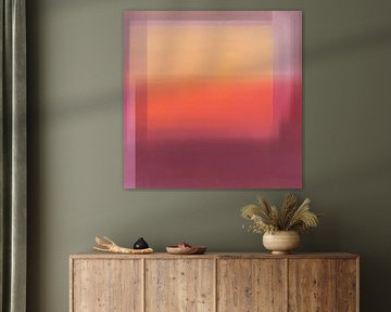 Blocs de couleurs lumineuses. Art abstrait moderne aux couleurs néon. Jaune, orange, brun chaud sur Dina Dankers