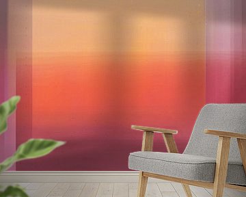 Leuchtende Farbblöcke. Moderne abstrakte Kunst in Neonfarben. Gelb, Orange, warmes Braun