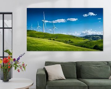 Wind farm with a green field by Animaflora PicsStock