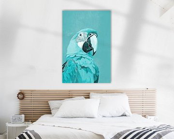 Macaw Parrot in Blue-green by Whale & Sons