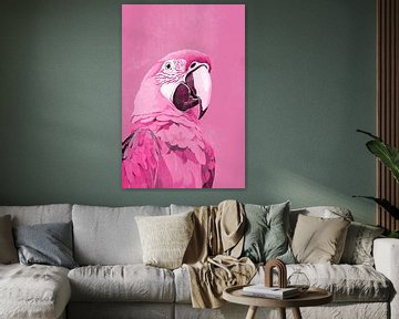 Macaw Parrot in Pink by Whale & Sons