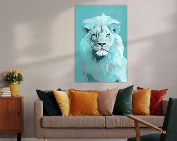 Lion in Blue Green by Whale & Sons