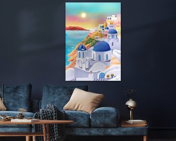 Santorini, Greece by Aniet Illustration