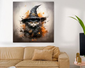 HALLOWEEN ART Cat Wizard by Melanie Viola