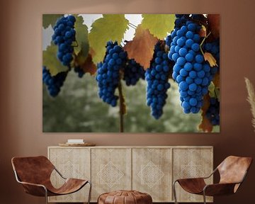 Druiven in donkerblauw en rood van Frank Heinz
