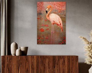 Art Nouveau Flamingo by Whale & Sons