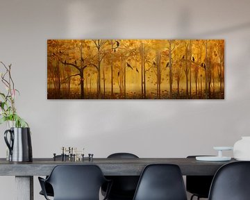 Golden Forest with Birds by Whale & Sons