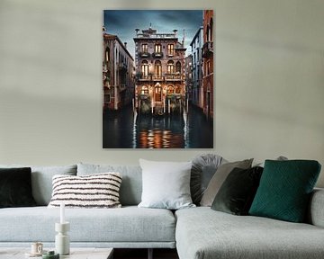 Venetië op het blauwe uur van fernlichtsicht