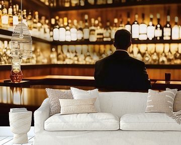 Zicht op barman met sterke drank