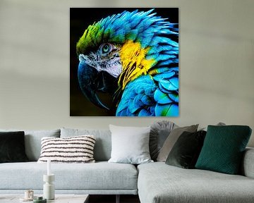 blue yellow macaw by Dieter Walther