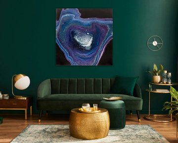 Geode - Abstract painting of acrylic paint on stone