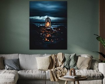 Lampion op het strand van fernlichtsicht