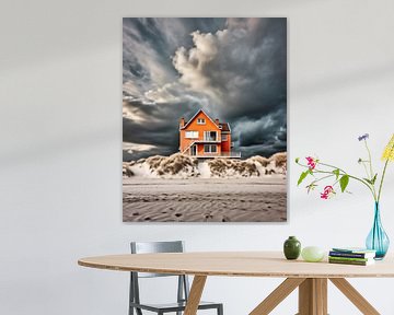 Strandhuis in Denemarken van fernlichtsicht