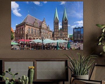 Stadhuis, kathedraal en marktplein, Bremen, Duitsland, Europa