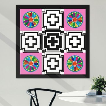 Anunnaki Cross UFO Pink Black & White Multicolor