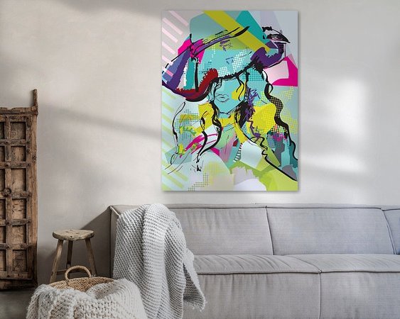 Voorbeeld van het werk in een kamer