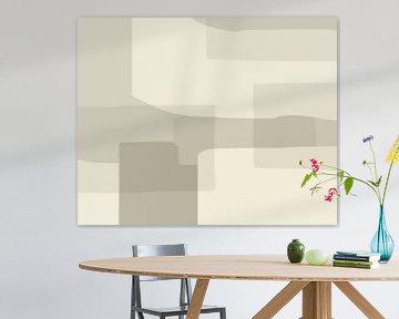 Abstract organic shapes and lines in neutral colors no. 1 by Dina Dankers