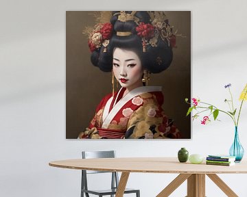 Geisha in Red and Gold.