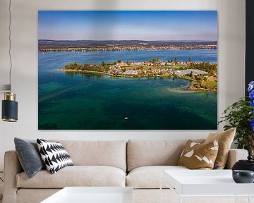 L'île de Reichenau au bord du lac de Constance vue du ciel sur Werner Dieterich