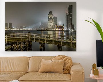 Die neblige Skyline von Rotterdam von MS Fotografie | Marc van der Stelt