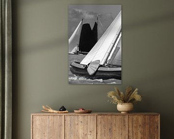 Skutsje classic sailboats sailing on the IJsselmeer  by Sjoerd van der Wal Photography