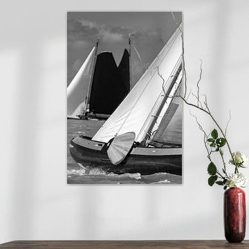 Skutsje classic sailboats sailing on the IJsselmeer  by Sjoerd van der Wal Photography