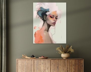 Modern en abstract geïllustreerd portret van Carla Van Iersel