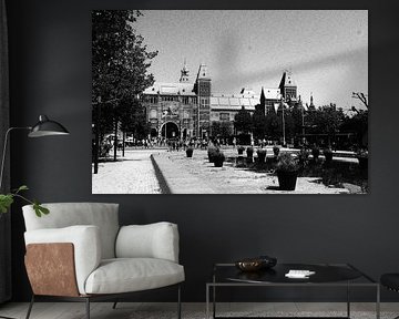 Rijksmuseum Amsterdan depuis le Museumplein d'Amsterdam. sur Jacqueline Smink