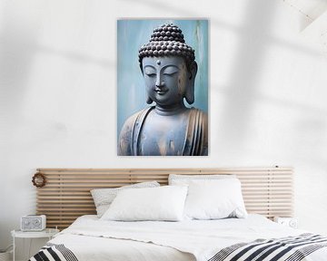 Blue Buddha Statue by But First Framing